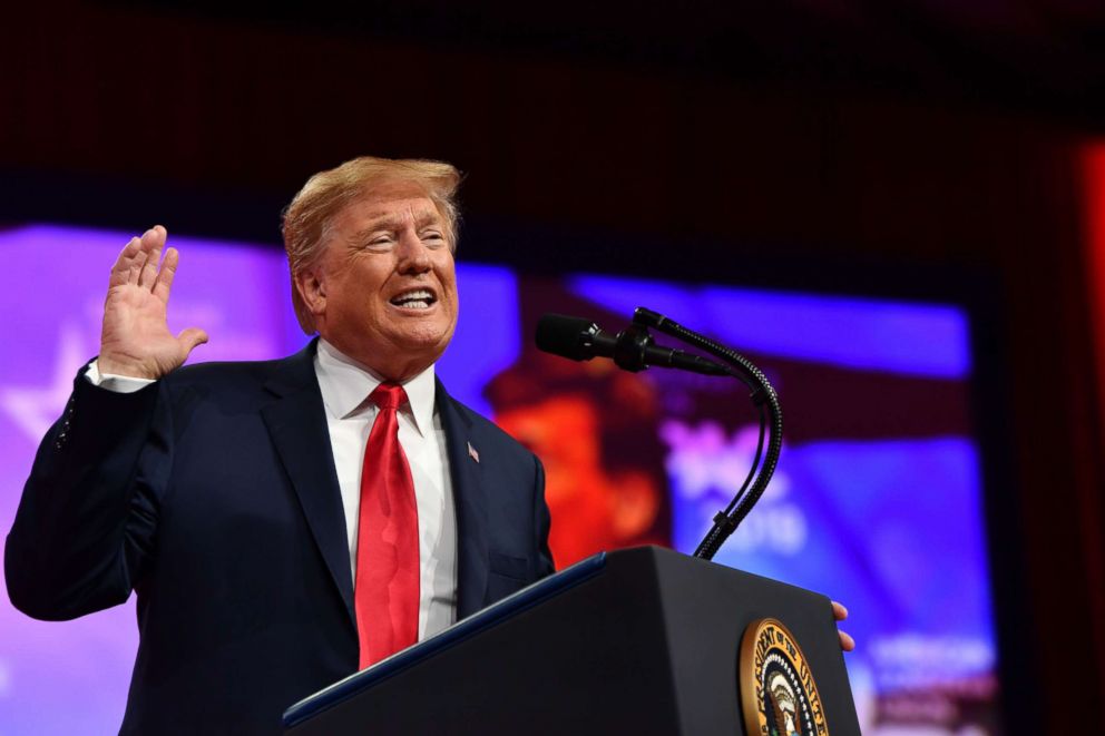 President Donald Trump speaks during the annual Conservative Political Action Conference (CPAC) in National Harbor, Md., March 2, 2019.