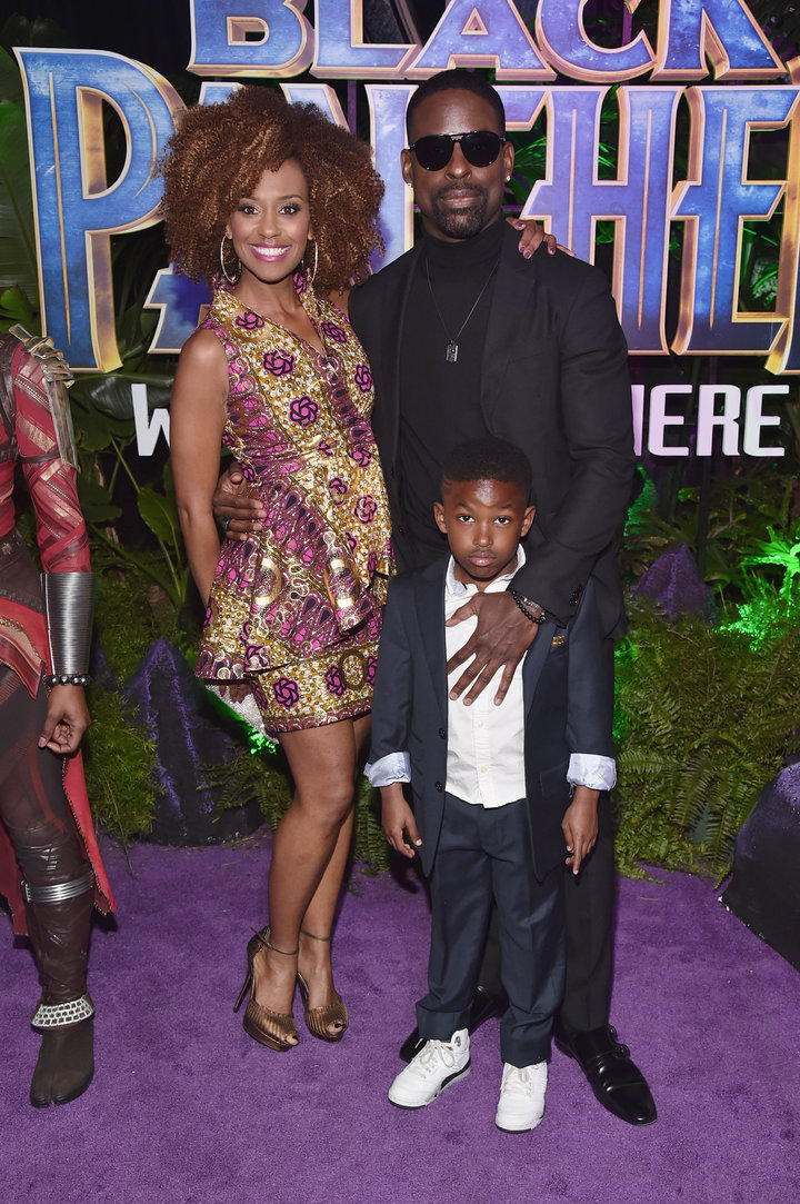 The couple's elder son, Andrew, tagged along for the "Black Panther" premiere last year.
