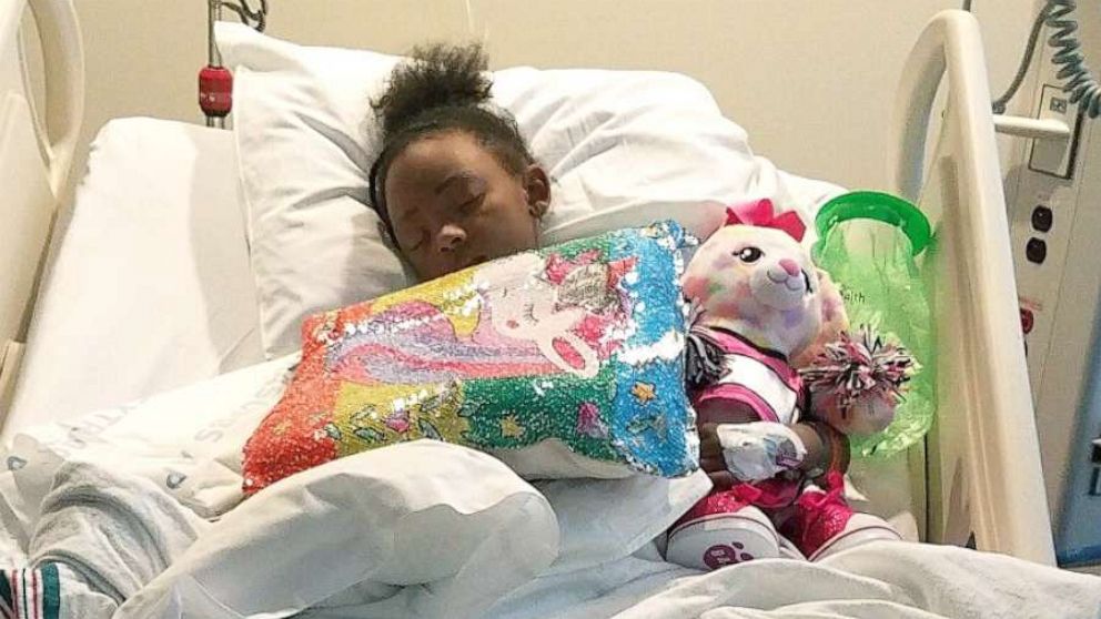Laderihanna Holmes is pictured at the hospital. 