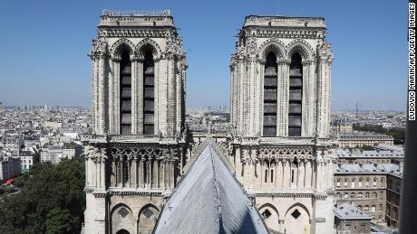 The twin bell towers of Notre Dame Cathedral.