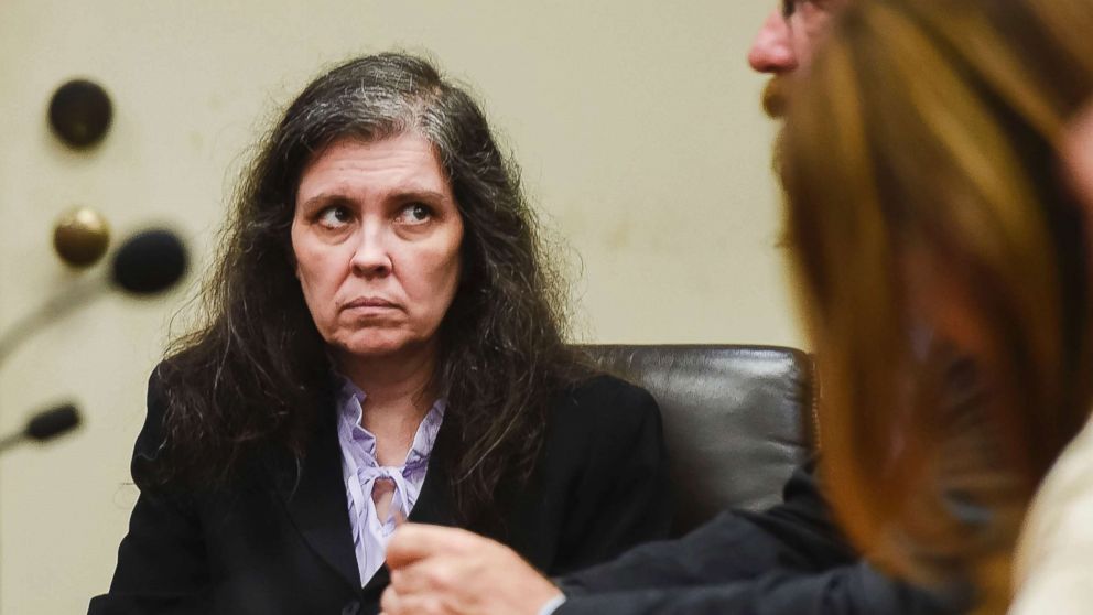 Louise Turpin appears in Riverside Superior Court during an information hearing in Riverside, Calif. Aug. 3, 2018.