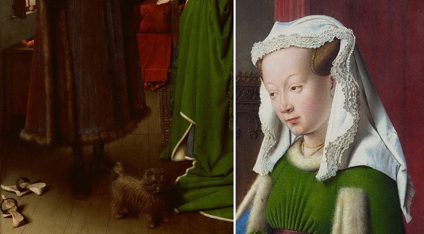 Left and Right Jan van Eyck - The Arnolfini portrait detail