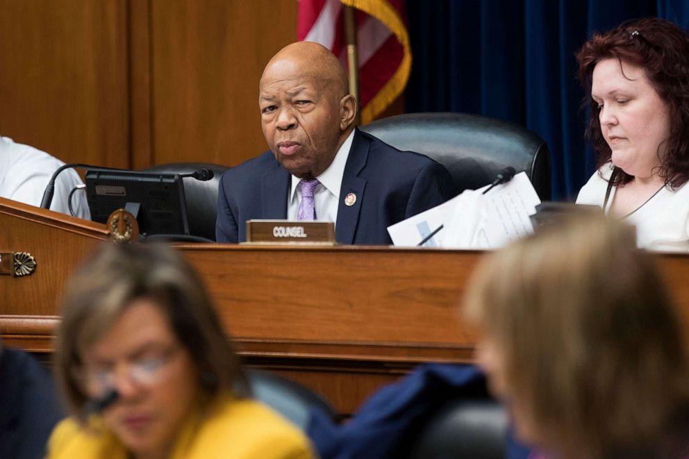 House Oversight and Reform Committee Chairman Elijah Cummings (C) oversees the committee's markup on a resolution 'Authorizing Issuance of Subpoena Related to Security Clearances, on Capitol Hill, April 2, 2019.