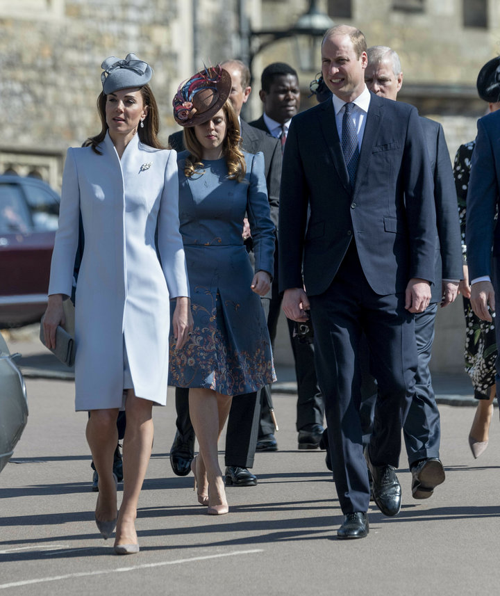 The Duke and Duchess of Cambridge walk without Prince Harry.&nbsp;