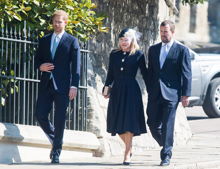The Duke of Sussex leaving alongside Autumn and Peter Phillips on April 21.&nbsp;