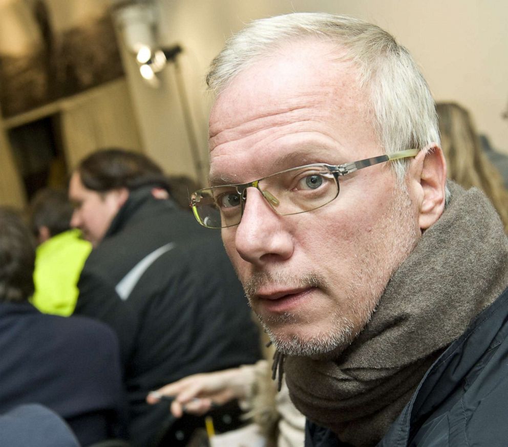 Film maker and former hostage Sean Langan sits in the audience during a WikiLeaks discussion at The Front Line Club in London, Dec. 1, 2010.