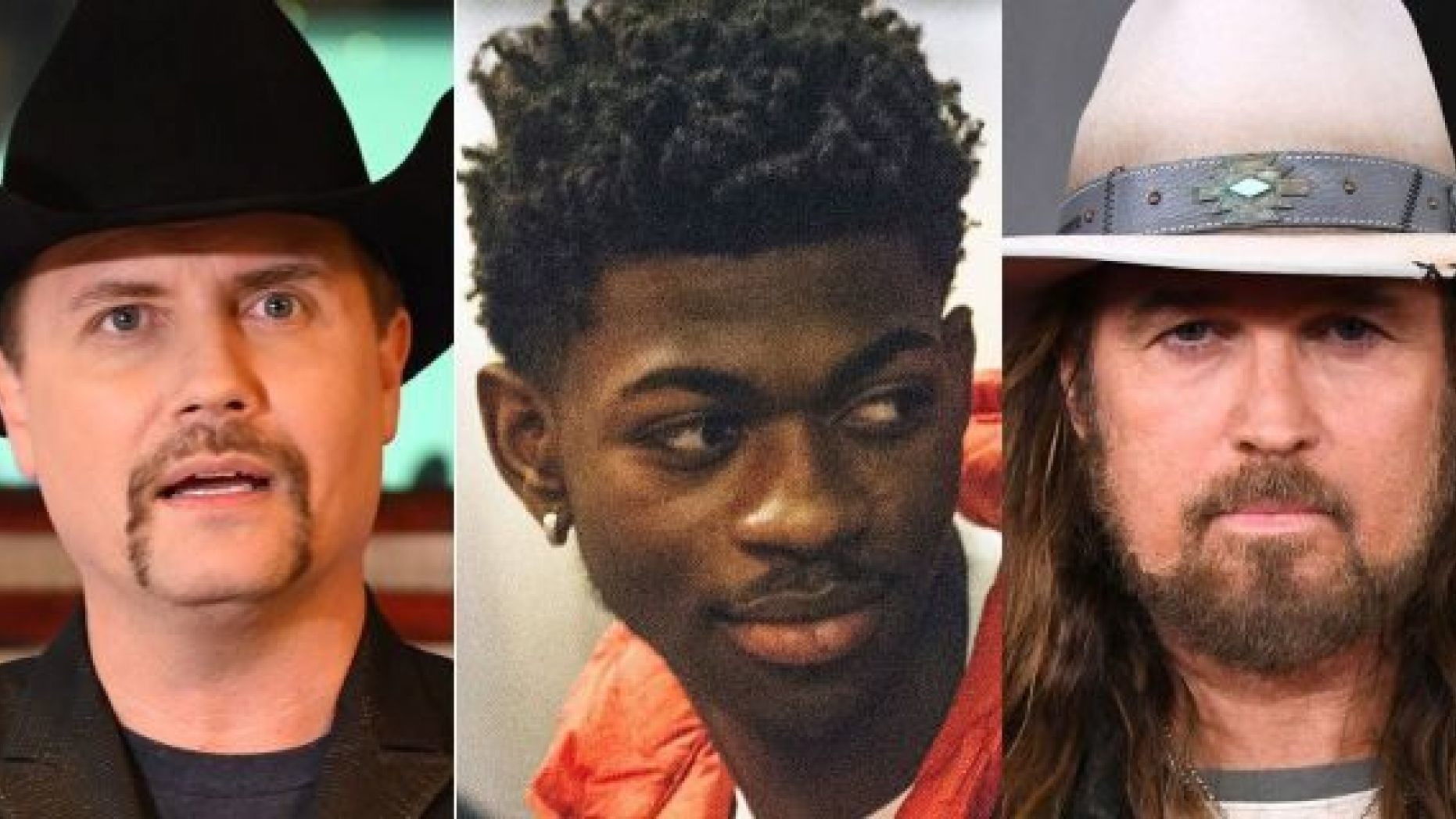 Rapper Lil Nas X, center, enlisted country music crooner Billy Ray Cyrus, right, for a remix of "Old Town Road." The original record had been removed from Billboard's Hot Country charts because it “does not embrace enough elements of today's country music to chart in its current version."