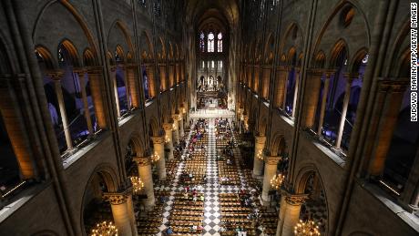 The entire wooden interior of Notre Dame Cathedral is feared destroyed