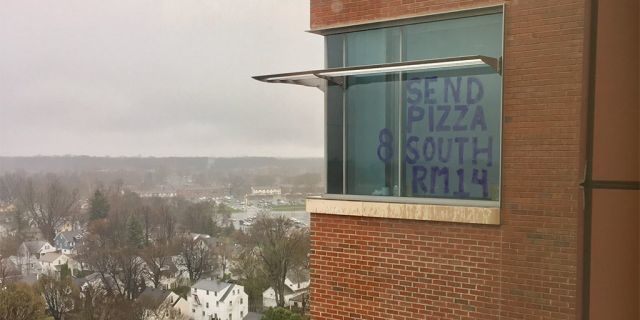 Favro posted the sign in the window as a surprise for his care team.