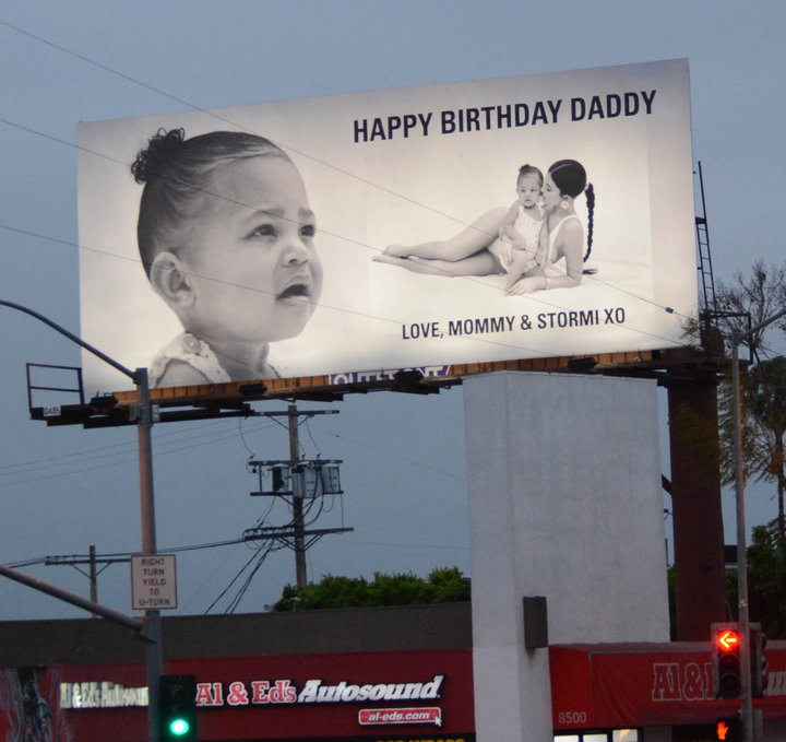 Kylie Jenner's billboard for Travis Scott's birthday, seen on April 26 in Los Angeles.