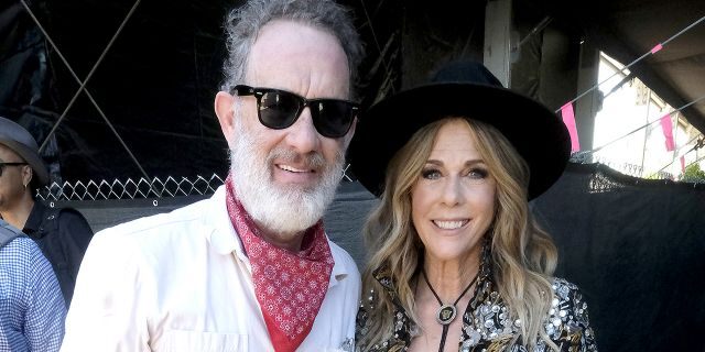 INDIO, CALIFORNIA - APRIL 27: Tom Hanks and Rita Wilson attend the 2019 Stagecoach Festival at Empire Polo Field on April 27, 2019 in Indio, California. (Photo by Frazer Harrison/Getty Images for Stagecoach)