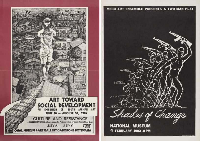 Right Medu Art Ensemble - Art toward Social Development, 1982 Left Medu Art Ensemble - Shades of Change