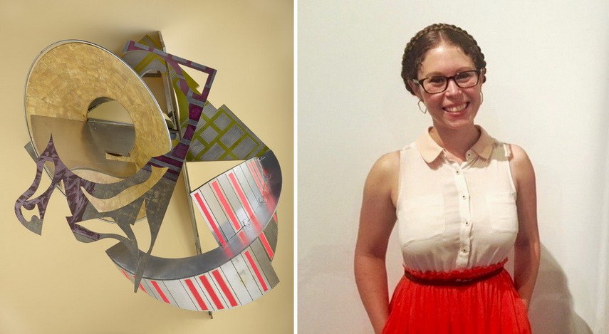 Left Frank Stella - St. Michaels Counterguard Right Portrait of curator Katia Zavitovski