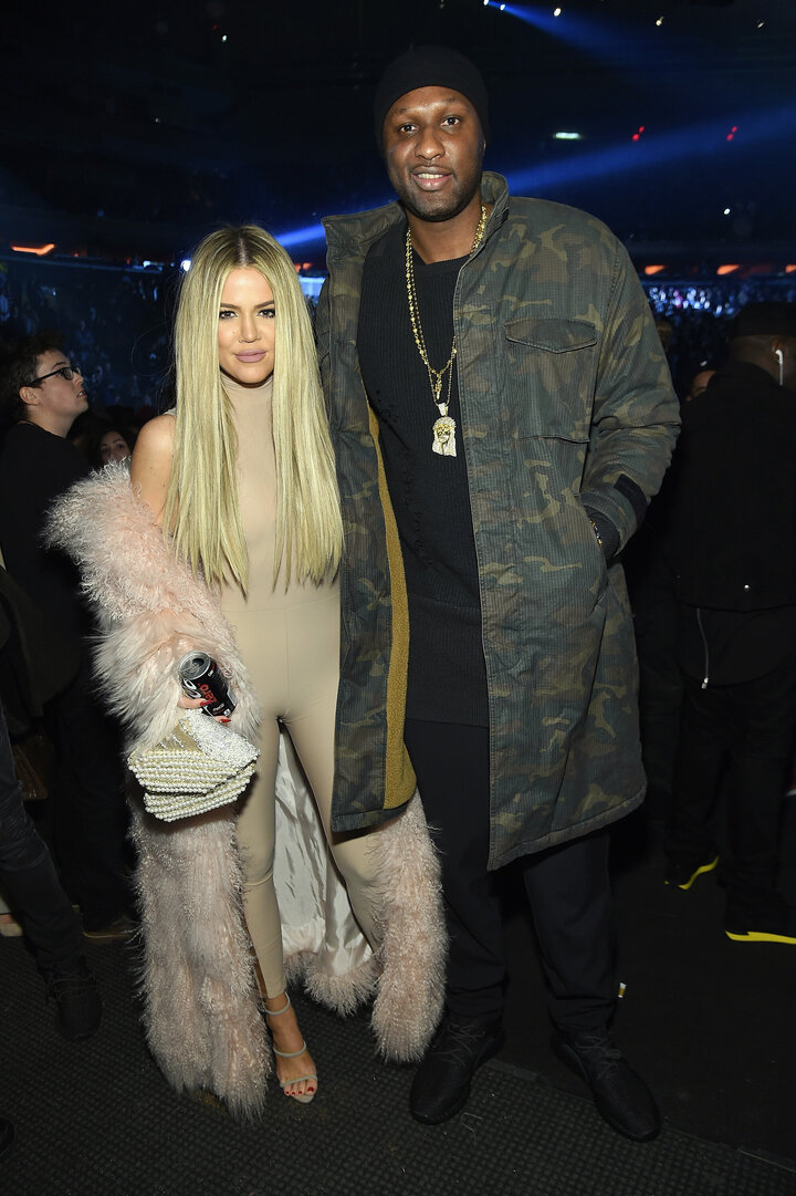 Khloe Kardashian and Lamar Odom attend Kanye West Yeezy Season 3 on Feb. 11, 2016 in New York City