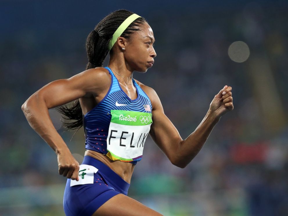 PHOTO: United States Allyson Felix competes in the womens 400-meter final during the 2016 Summer Olympics in Rio de Janeiro, Aug. 15, 2016.