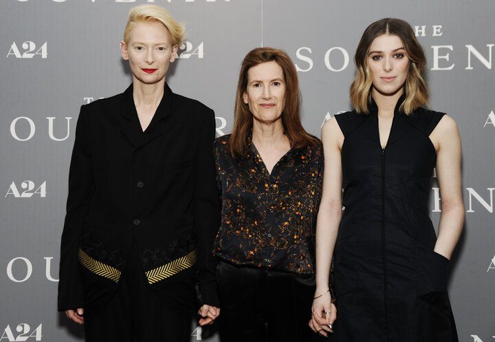 Tilda Swinton, Joanna Hogg and Honor Swinton Bryne at a screening of "The Souvenir" on May 8.