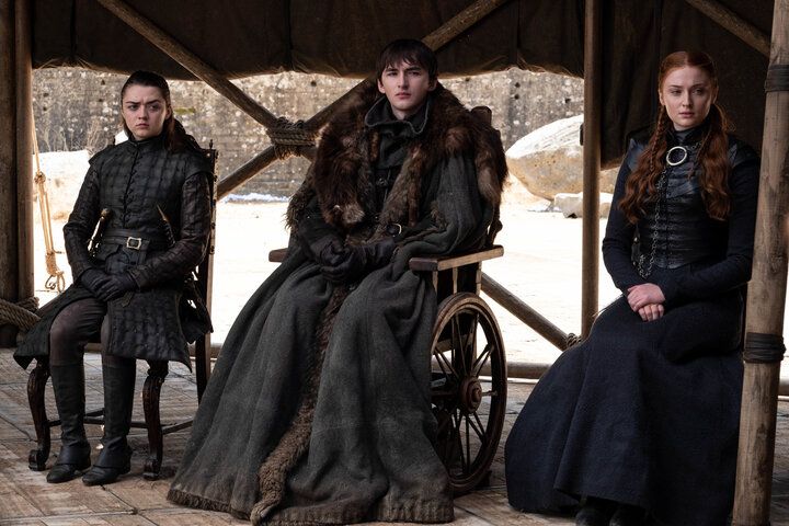 Arya, Bran and Sansa in the finale episode.&nbsp;