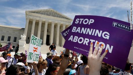 Abortion rights activists rally outside the U.S. Supreme Court on May 21, 2019.