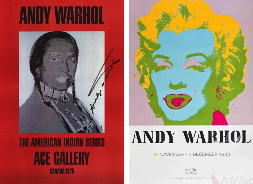 Andy Warhol - American Indian (Red), 1977, Andy Warhol - Marilyn Monroe, 1983. Serigraph