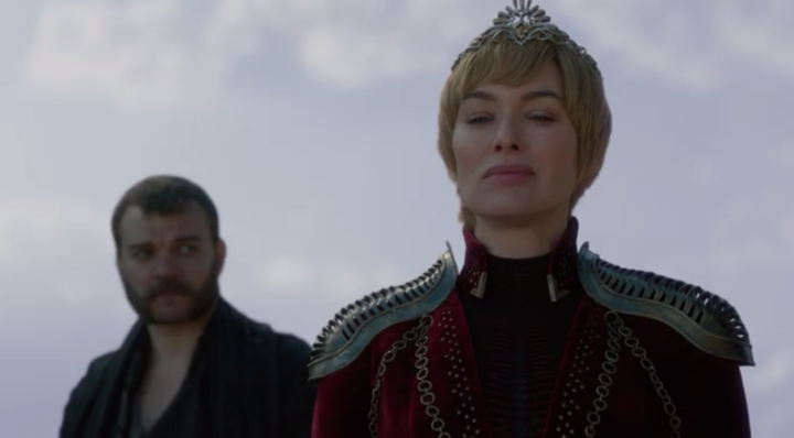 Euron behind Cersei during the meetup with Dany and Tyrion.&nbsp;