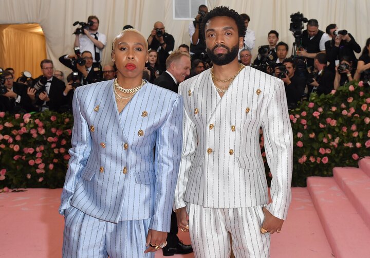 Lena Waithe attended the 2019 Met Gala wearing a lavender pinstripe suit emblazoned with the words,&nbsp;&ldquo;Black drag qu