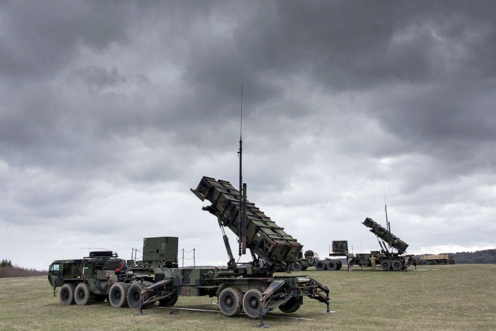 PHOTO: U.S. Soldiers install and check MIM-104 Patriot surface-to-air missile (SAM) systems for a readiness exercise at Oberdachstetten range complex, Ansbach Germany, March 13, 2019.