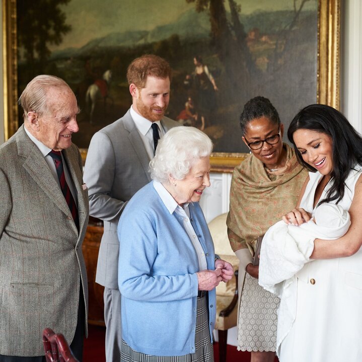 The royal baby with some of his extended family.