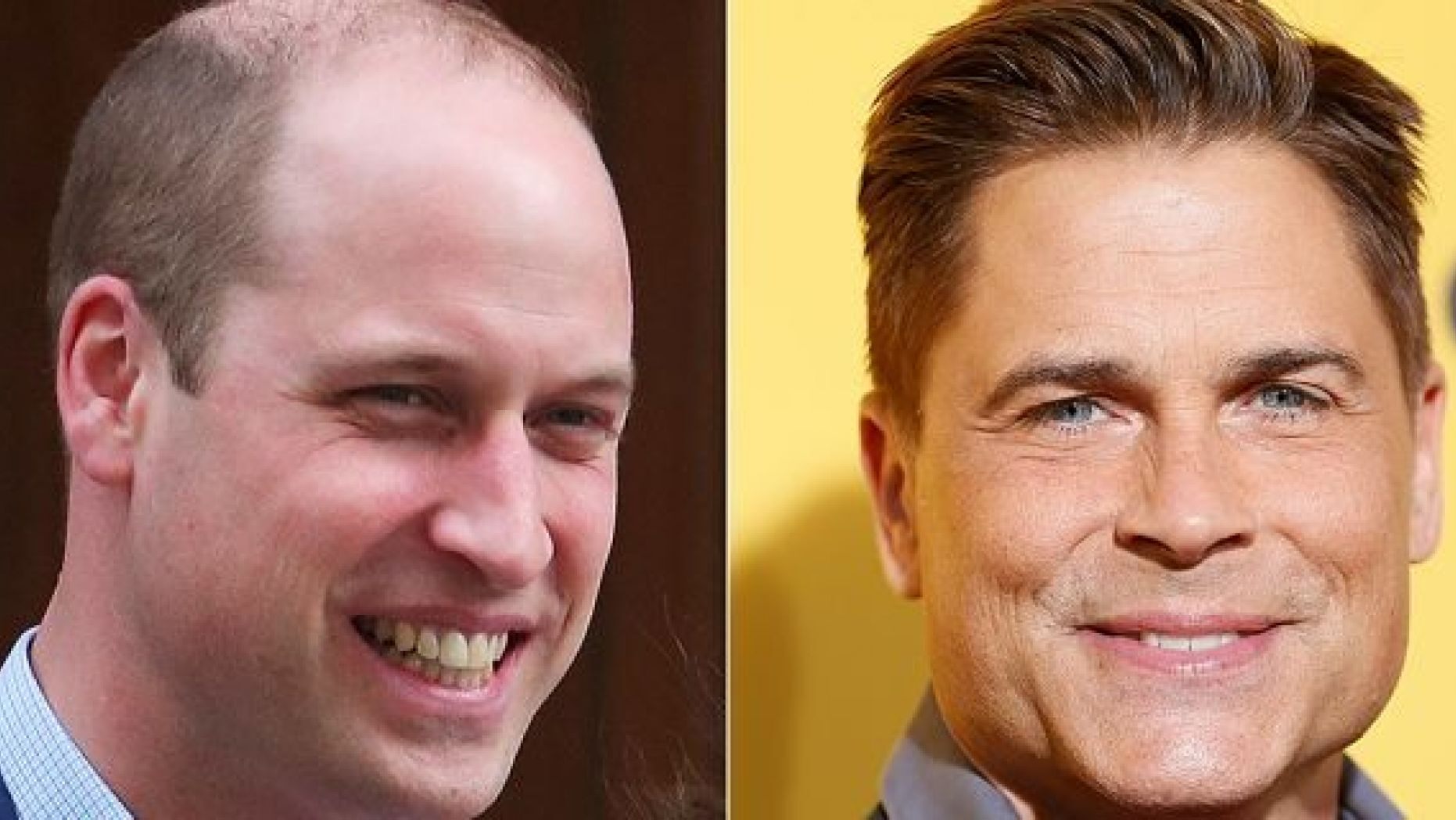 Actor Rob Lowe, right, joked that it was a 'traumatic' experience watching Prince William lose his hair.