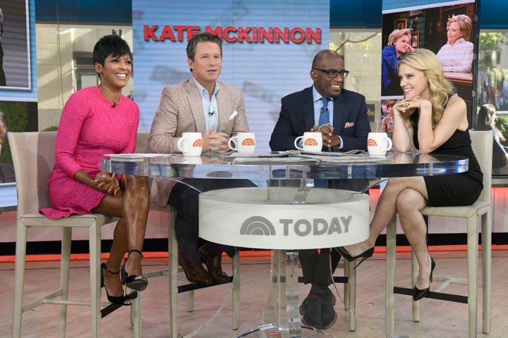 Anchors Tamron Hall, Billy Bush and Al Roker with Kate McKinnon on &ldquo;Today&rdquo; in 2016.