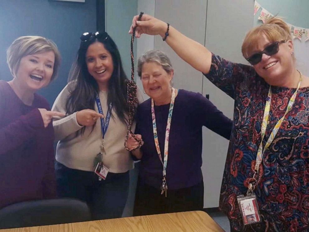 PHOTO: Four elementary school teachers are seen in a photo smiling while holding a noose in this undated file photo that was posted on social media.