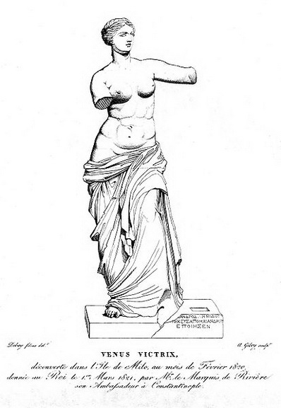 Louvre Venus de Milo drawing by Jean Baptiste Jospeh de Bay the Elder
