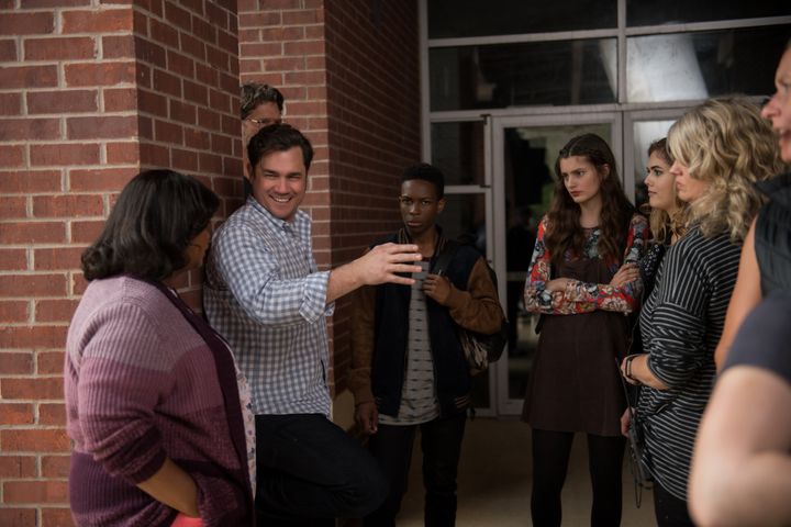 Octavia Spencer, director Tate Taylor and others on the set of "Ma."
