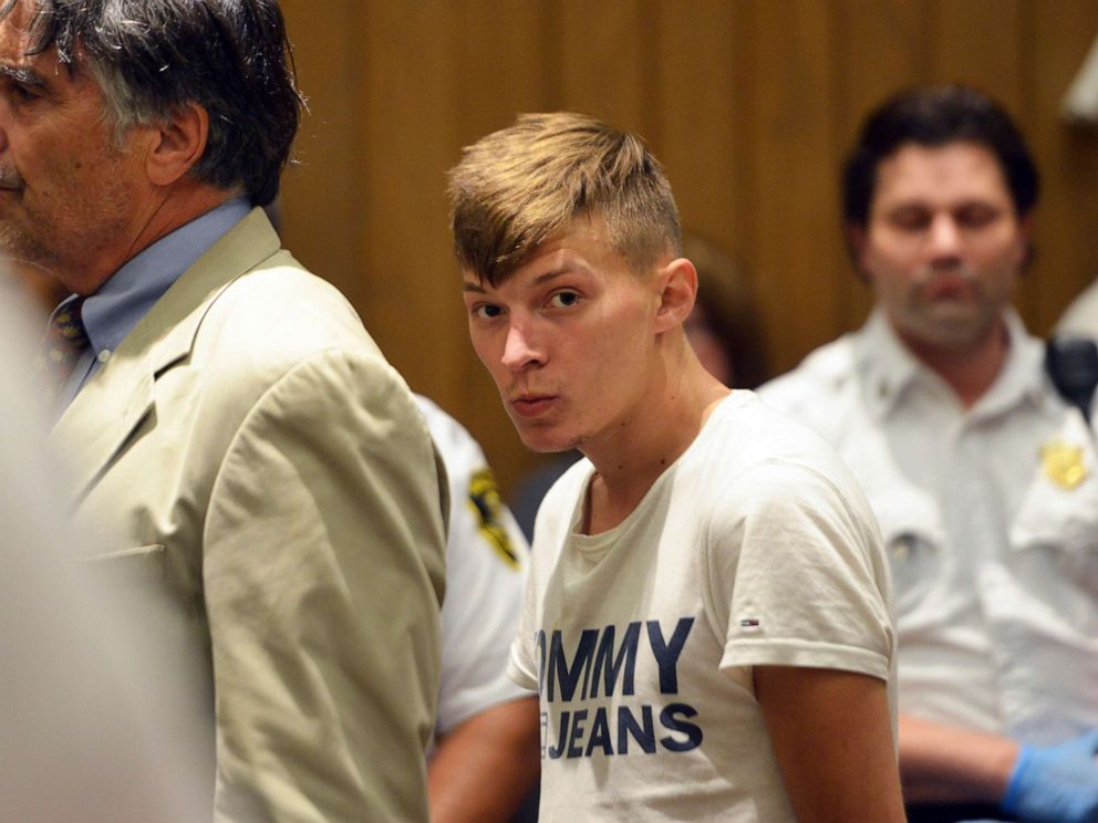 PHOTO: Volodymyr Zhukovskyy, 23, stands during his arraignment in Hampton District Court on June 24, 2019, in Springfield, Mass. Zhukovskyy, the driver of a truck that killed seven motorcyclists, was charged Monday with seven counts of negligent homicide.