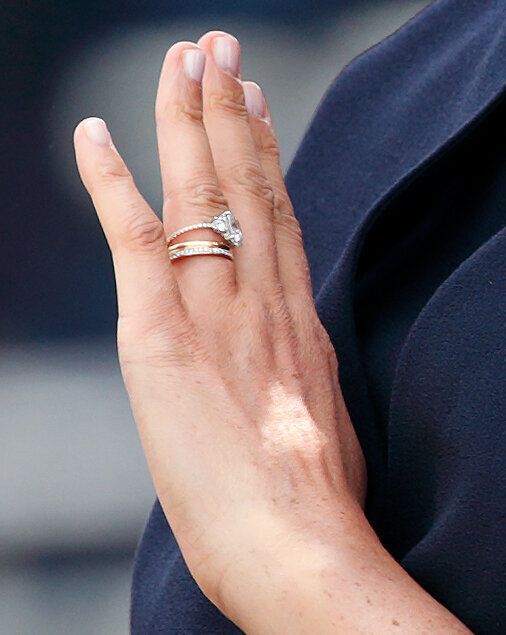 A look at Meghan's ring detail at Trooping the Colour.&nbsp;