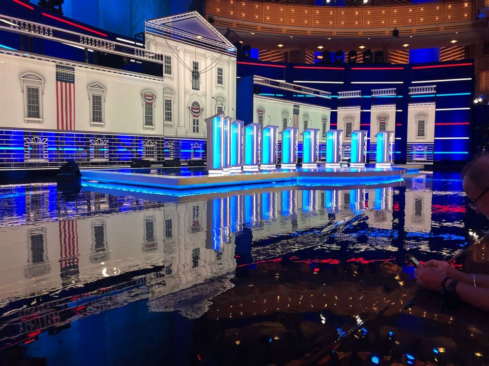 PHOTO: The venue of Wednesdays Democratic debate is pictured on June 26, 2019, in Miami.
