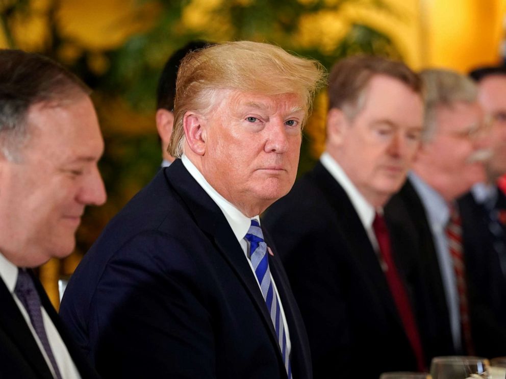 PHOTO: President Donald Trump attends a bilateral dinner with the Prime Minister of Australia Scott Morrison, ahead of the G-20 summit in Osaka, Japan June 27, 2019.