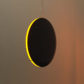 Olafur Eliasson, 'Black glass eclipse,' 2017, convex mirrors, monofrequency light, stainless steel, paint, motor, and control unit.