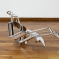 Darío Escobar, Crash XXVII, 2019, chromed iron and steel.