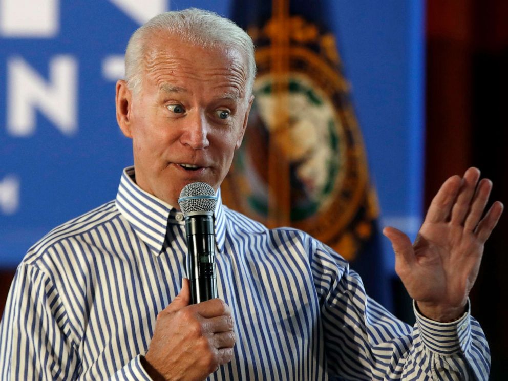 PHOTO: Former vice president and Democratic presidential candidate Joe Biden speaks during a campaign event in Berlin, N.H., June 4, 2019.