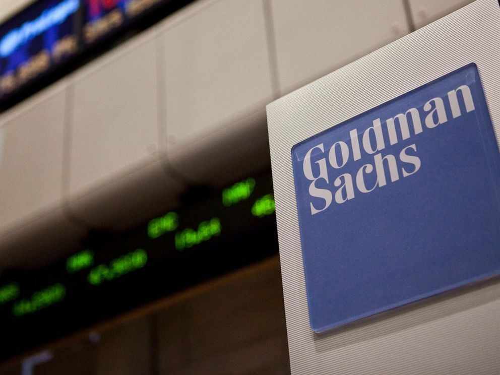 PHOTO:A Goldman Sachs logo is displayed on the floor of the New York Stock Exchange in New York, August 11, 2010. 