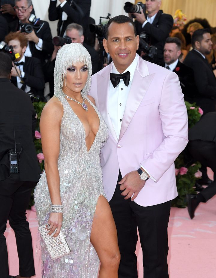 Jennifer Lopez and Alex Rodriguez arrive for the 2019 Met Gala at the Metropolitan Museum of Art on May 6 in New York City.&n