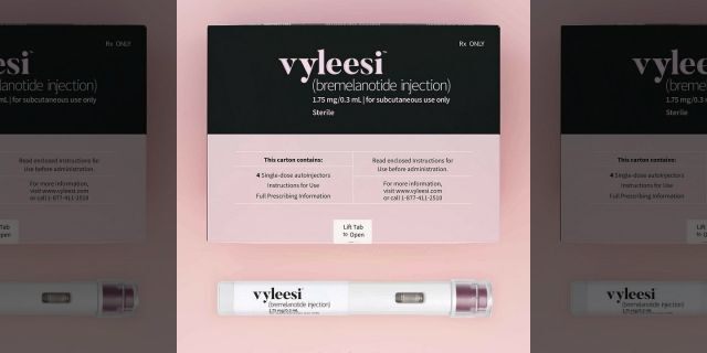 This image provided by Amag Pharmaceuticals in June 2019 shows packaging for their drug Vyleesi. The medication OK'd Friday, June 21, 2019 by the U.S. Food and Drug Administration is only the second approved to increase sexual desire in a women, a market drugmakers have been trying to cultivate since the blockbuster success of Viagra for men in the late 1990s. (Amag Pharmaceuticals via AP)