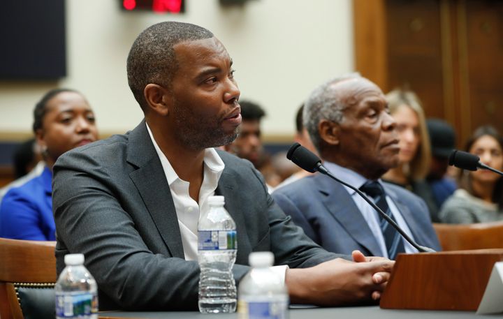 Writer Ta-Nehisi Coates delivers remarks before a House panel on Wednesday.