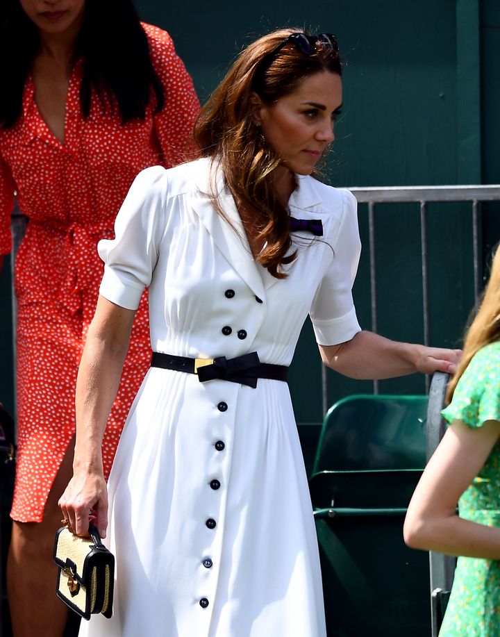The duchess leaves Court 14 after watching Dart in action.