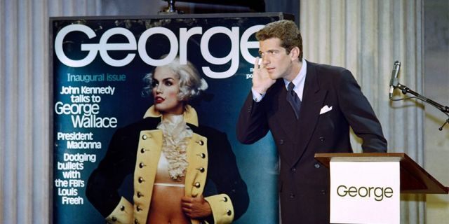 The late John F. Kennedy Jr answers journalists questions on Sept. 7, 1995, during a press conference to announce the launch of his magazine "George" in New York.