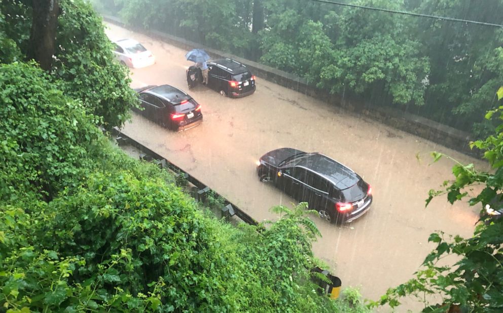 PHOTO: Numerous vehicles are submerged on Canal Road near Fletchers Cove.