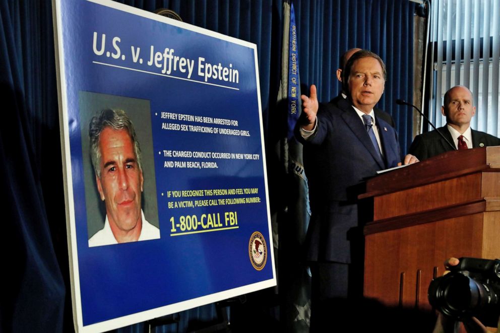 PHOTO:U.S Attorney for the Southern District of New York Geoffrey Berman speaks during a news conference, in N.Y., July 8, 2019.