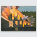 Lois Dodd, 'Burning House, Night, with Fireman,' 2007, oil on linen