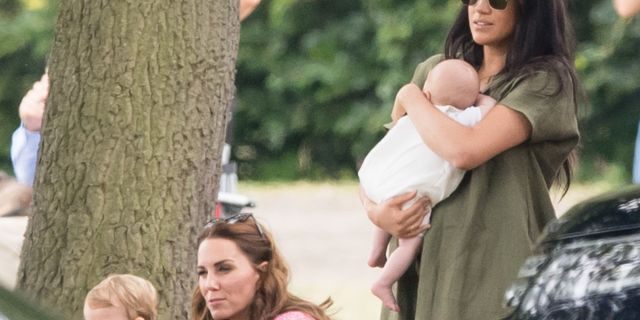 Meghan, Duchess of Sussex and Archie Harrison, with Catherine, Duchess of Cambridge and Prince Louis