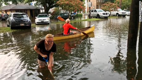 The Broadmoor neighborhood in New Orleans was flooded Wednesday. 